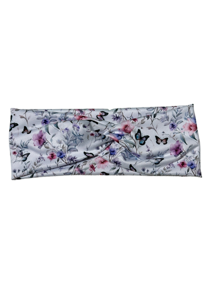 Elegant Butterflies on White Twist Headband