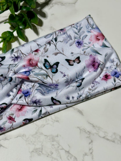 Elegant Butterflies on White Twist Headband