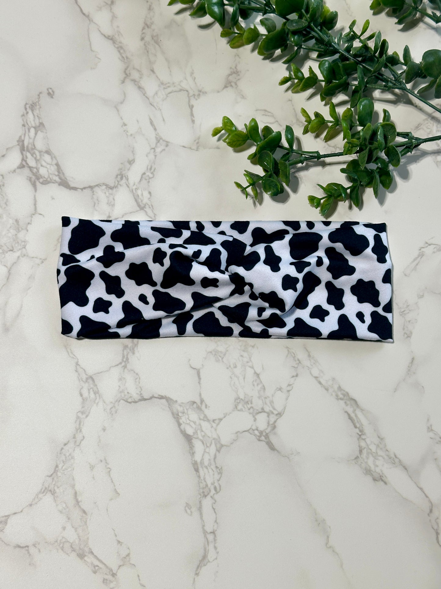 Cow Print Twist Headband