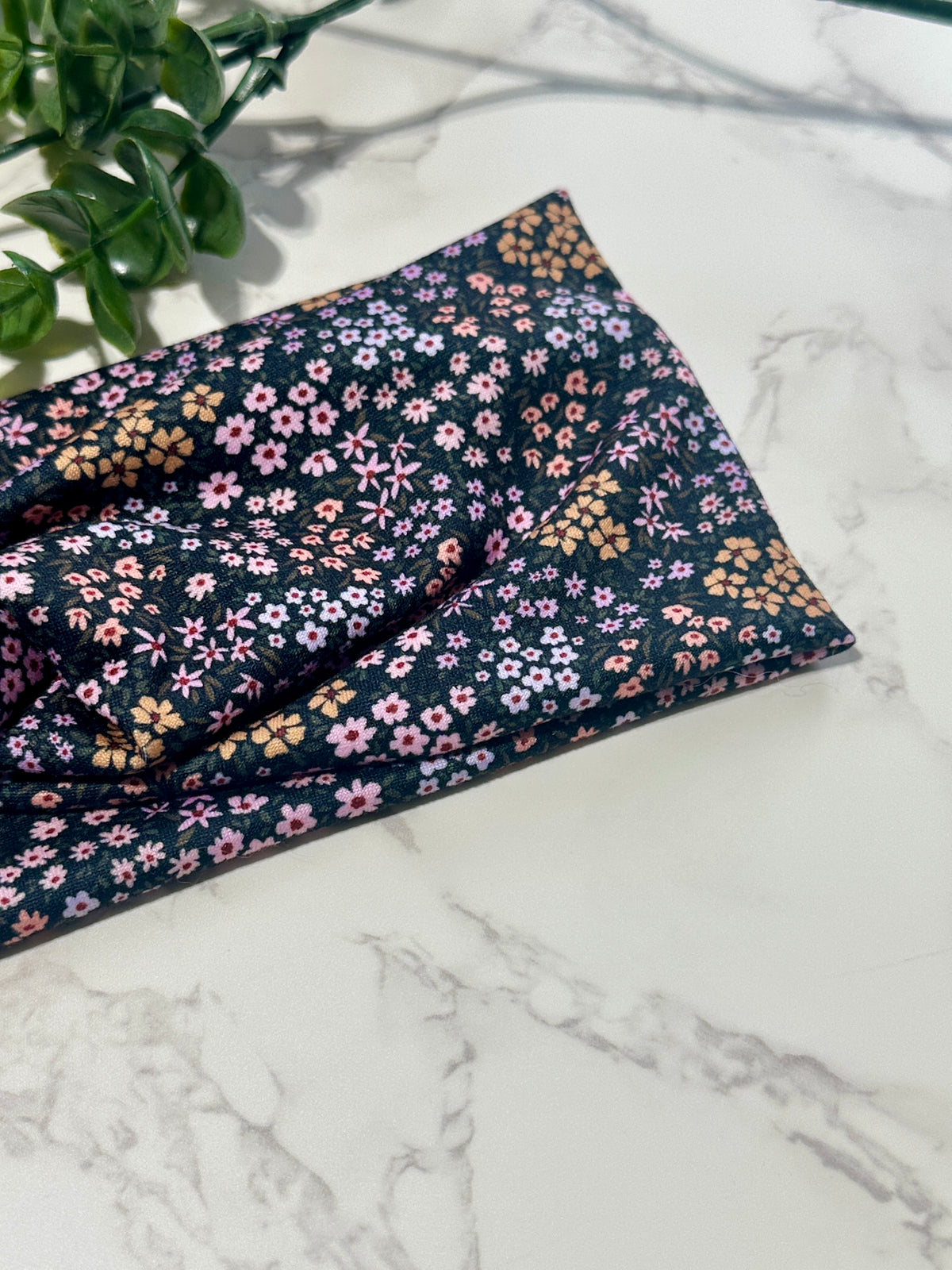 Purple/Orange Flowers Twist Headband