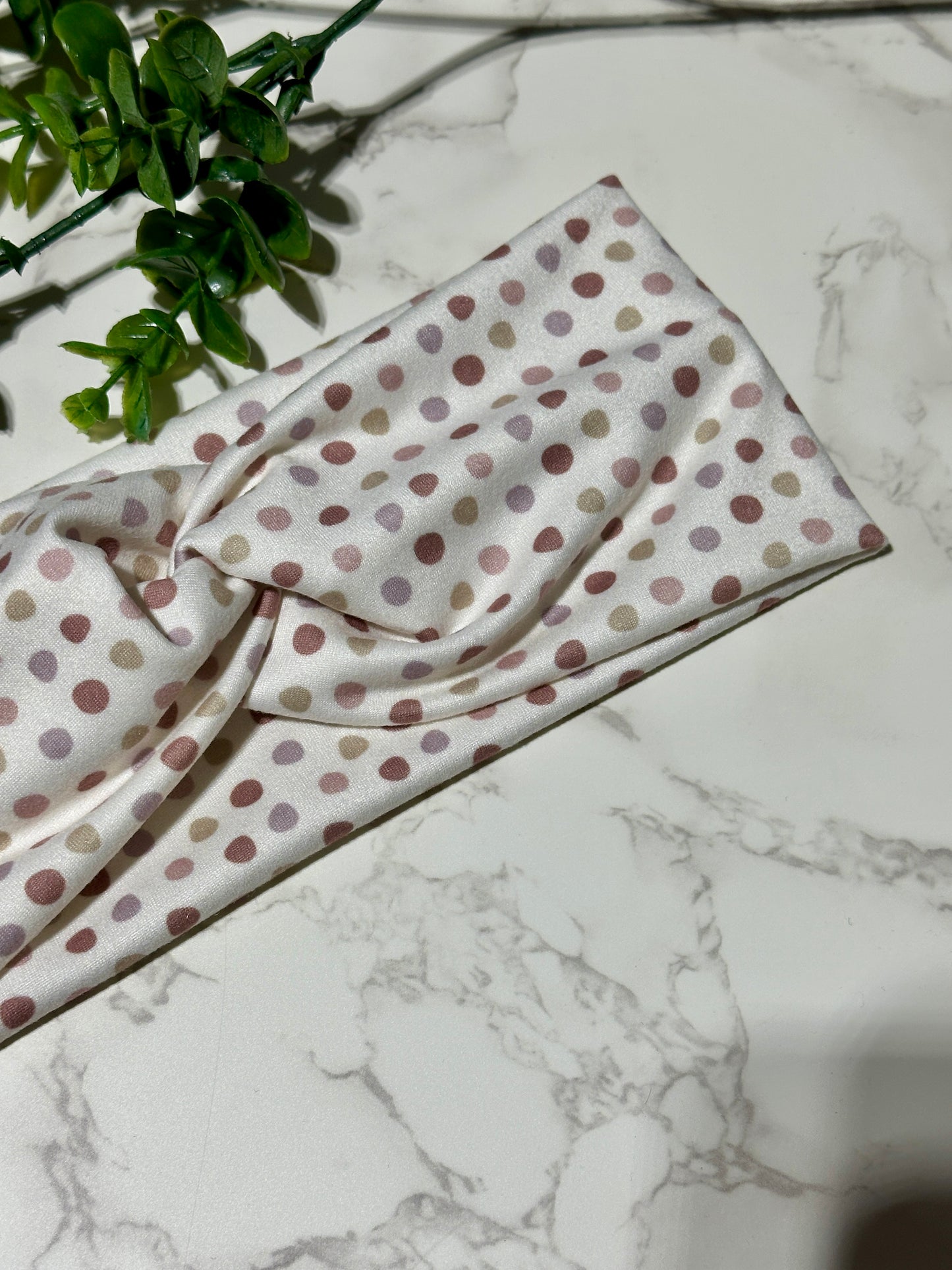 Muted Purple Dots Twist Headband