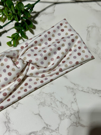 Muted Purple Dots Twist Headband