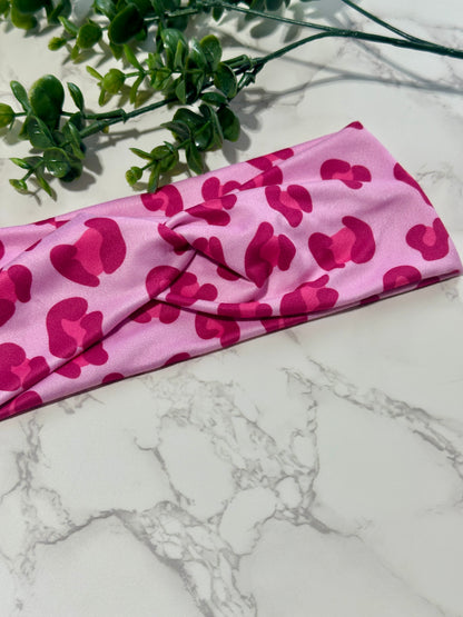 Pink Leopard/Cheetah Twist Headband
