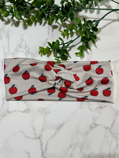 Back to School Twist Headband - Apples