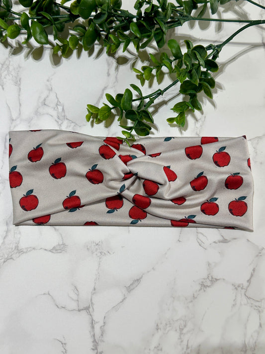 Back to School Twist Headband - Apples
