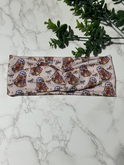 Quilted Ghosties Twist Headband