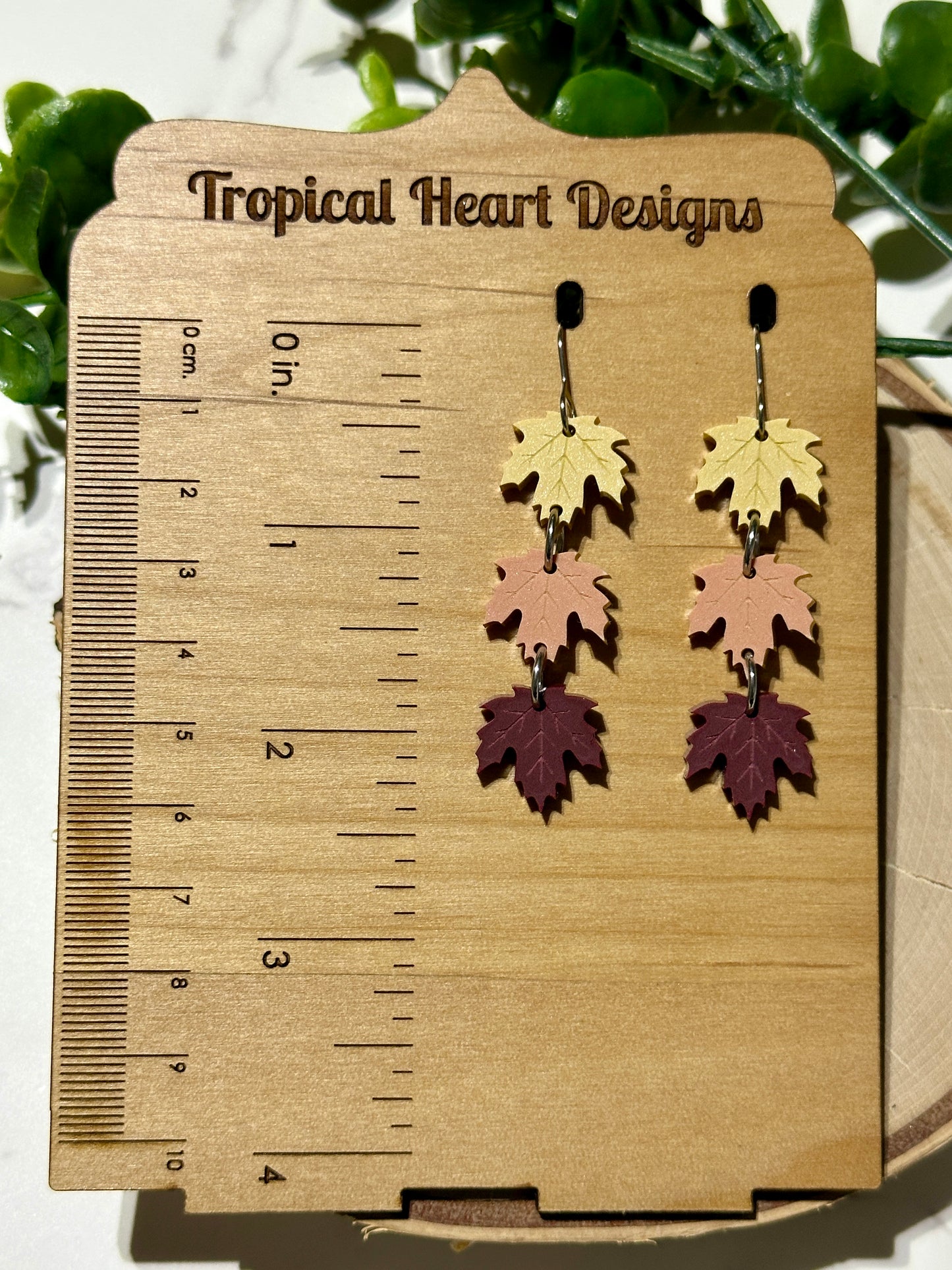 Triple Layer Fall Leaves Acrylic Earrings
