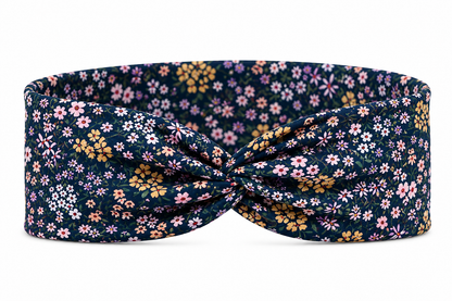 Purple/Orange Flowers Twist Headband