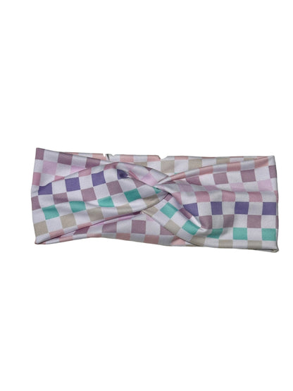 Pastel Checkered Twist Headband