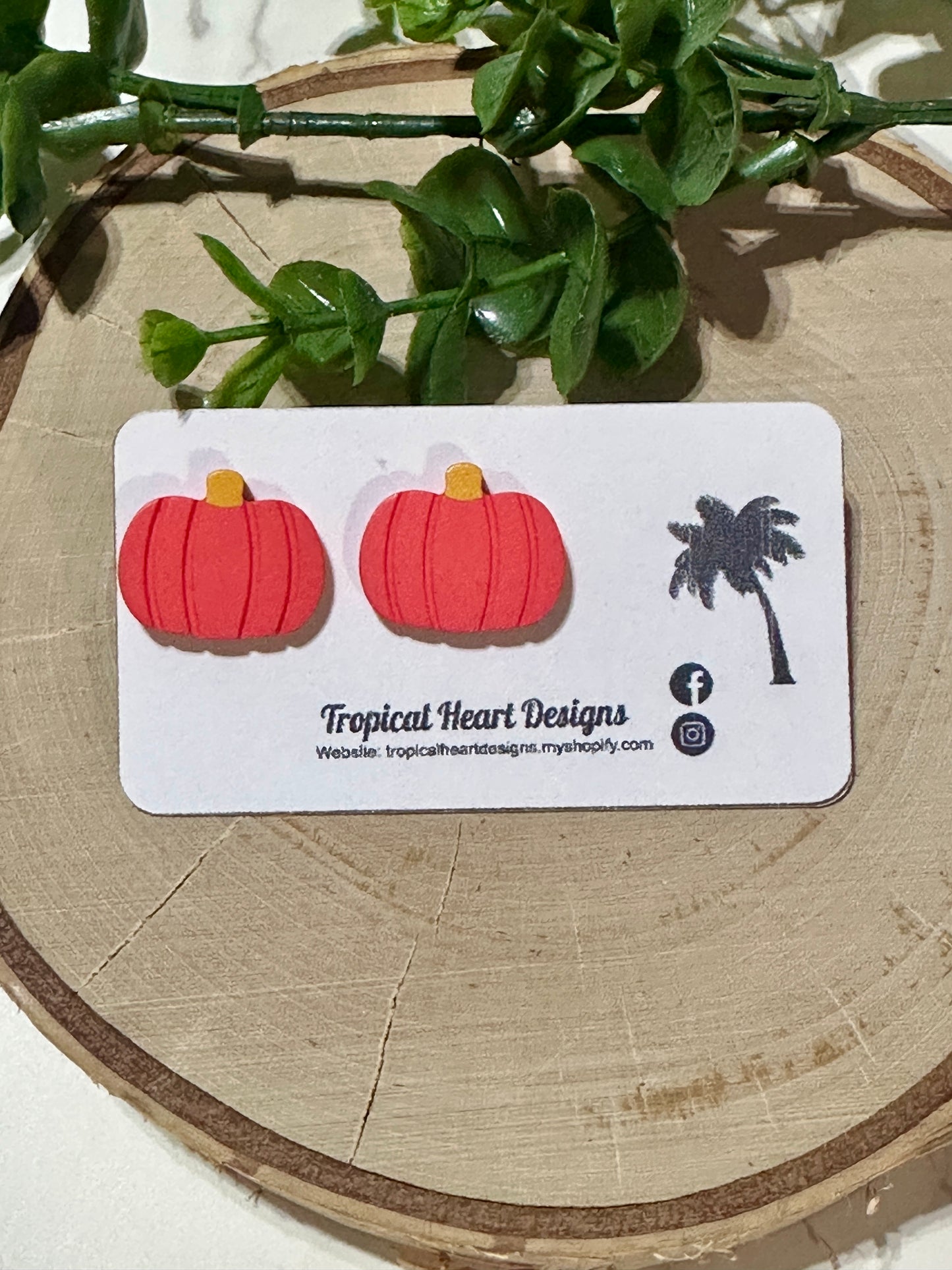 Statement Stud Earrings - Pumpkins