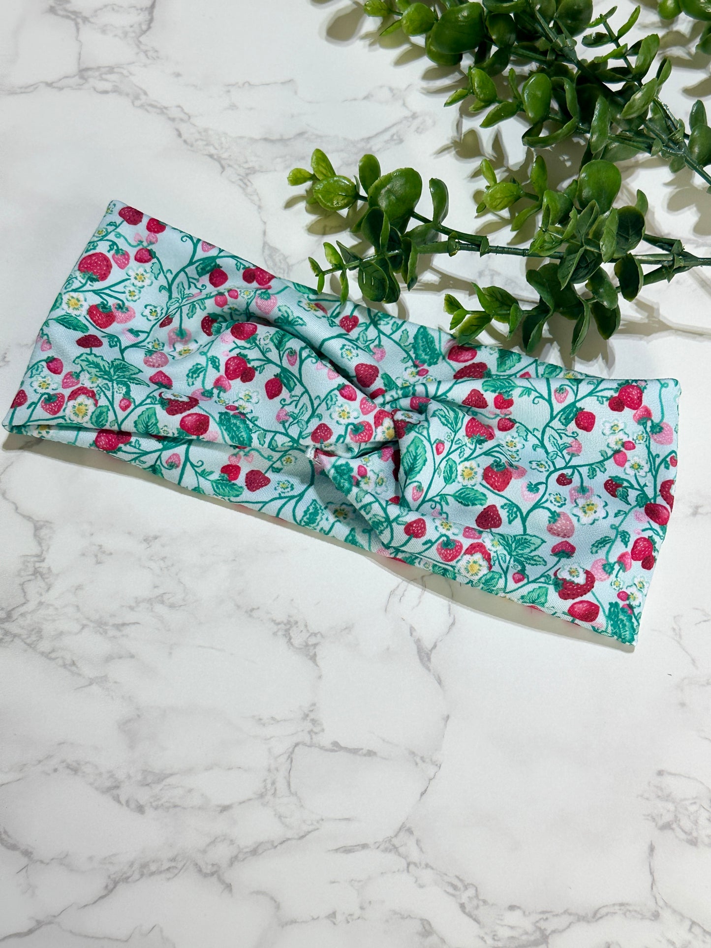 Strawberries on Vines Twist Headband
