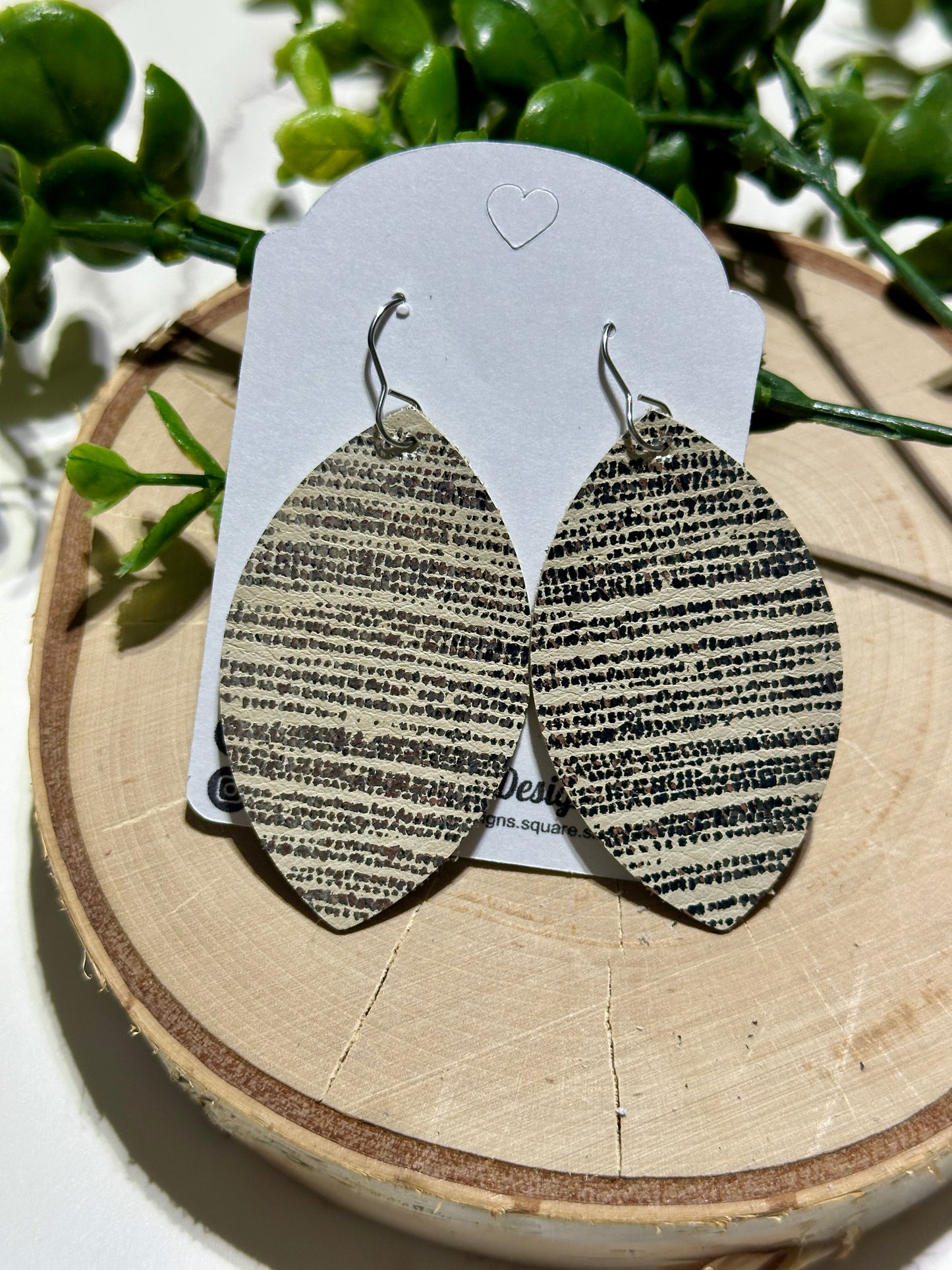 Light Bronze sparkle leaf earrings