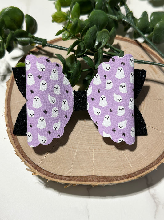 Cute Ghost on Purple Hairbow