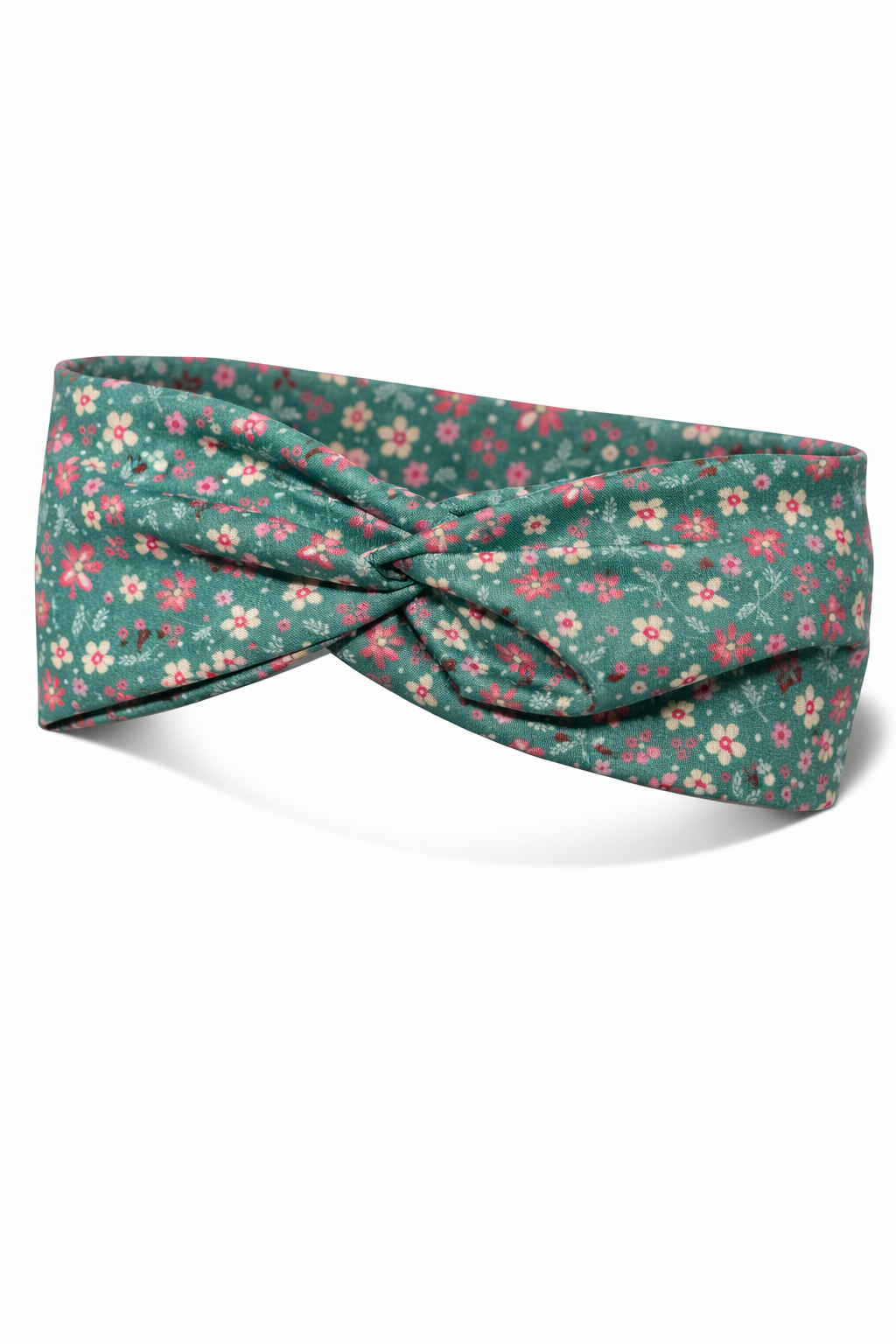 Flowers on Meadow Green Twist Headband