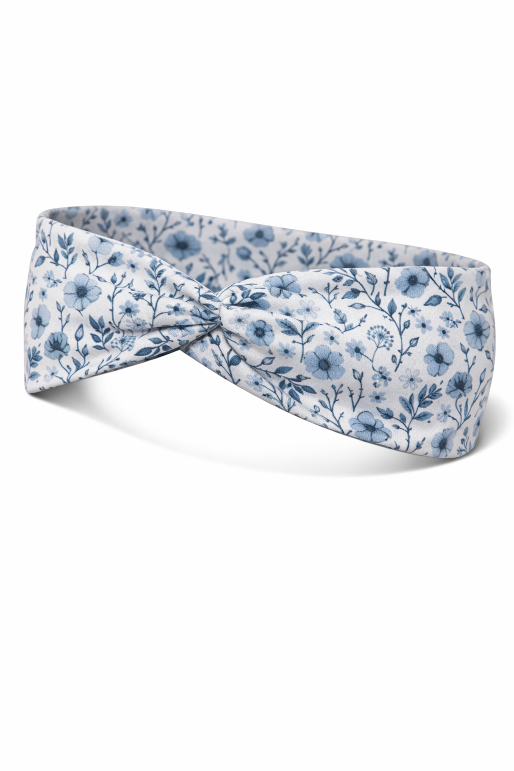 Elegant Navy Flowers Twist Headband