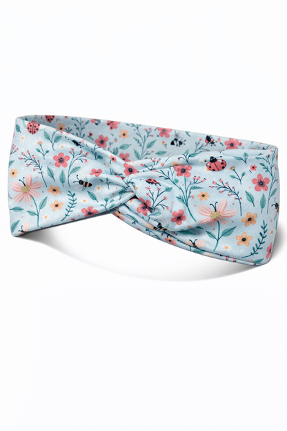 Spring Flowers, Ladybugs, and Bees Twist Headband