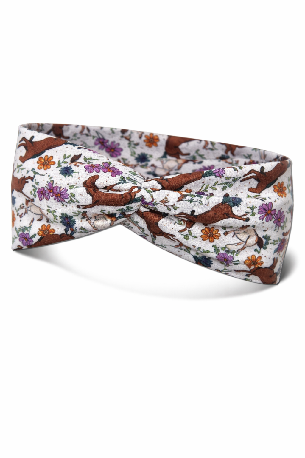 Horses and Flowers Twist Headband