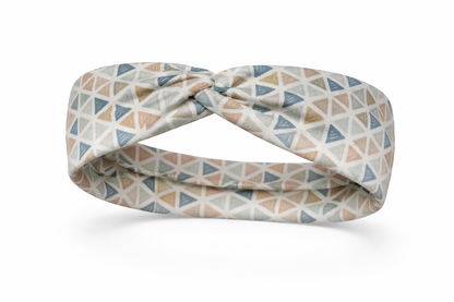 Muted Boho Triangles Twist Headband