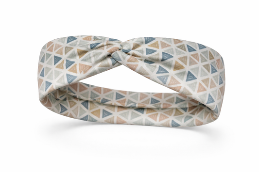 Muted Boho Triangles Twist Headband