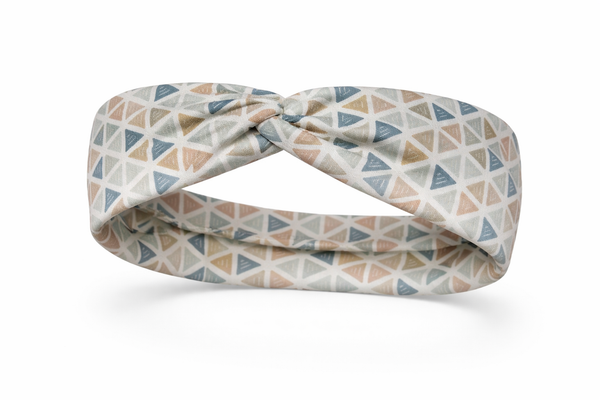 Muted Boho Triangles Twist Headband