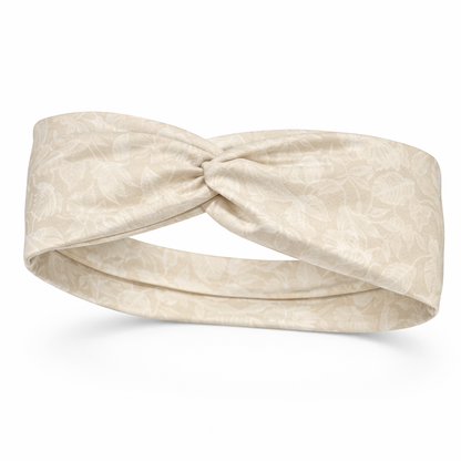 Neutral Botanical Leaves Twist Headband