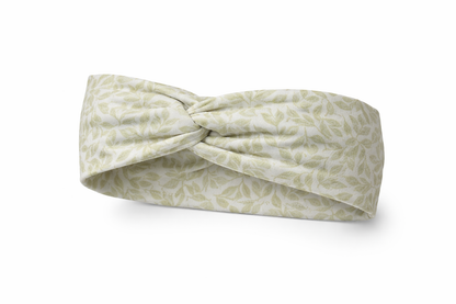 Green Botanical Leaves Twist Headband