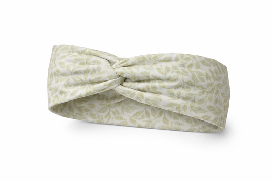 Green Botanical Leaves Twist Headband