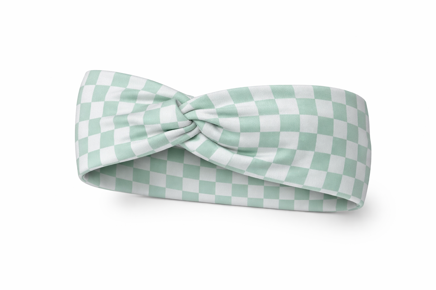 Sage Checkered Twist Headband