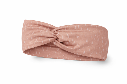 White Dashes on Terracotta Twist Headband