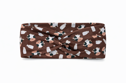 Chocolate Milk Cow Twist Headband