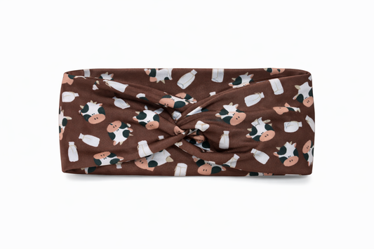 Chocolate Milk Cow Twist Headband