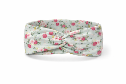Light Mint Floral Twist Headband