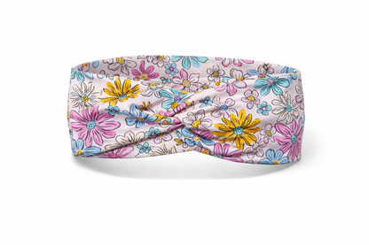 Large Pink Flowers Twist Headband
