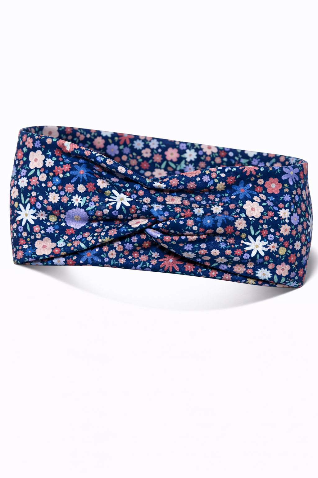 Flowers on Navy Twist Headband