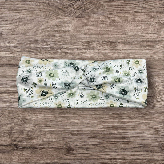 Light Olive/Sage Flower Twist Headband