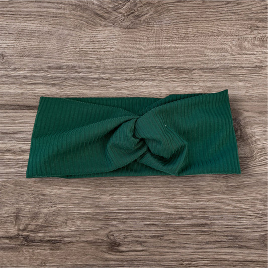 Dark Green Ribbed Twist Headband