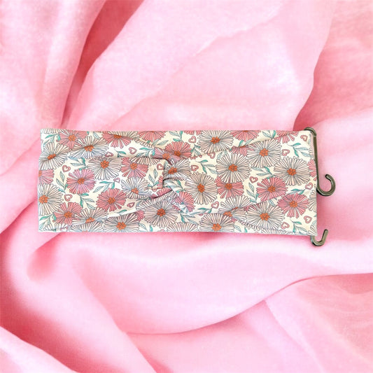Pink Flowers/Hearts Twist Headband