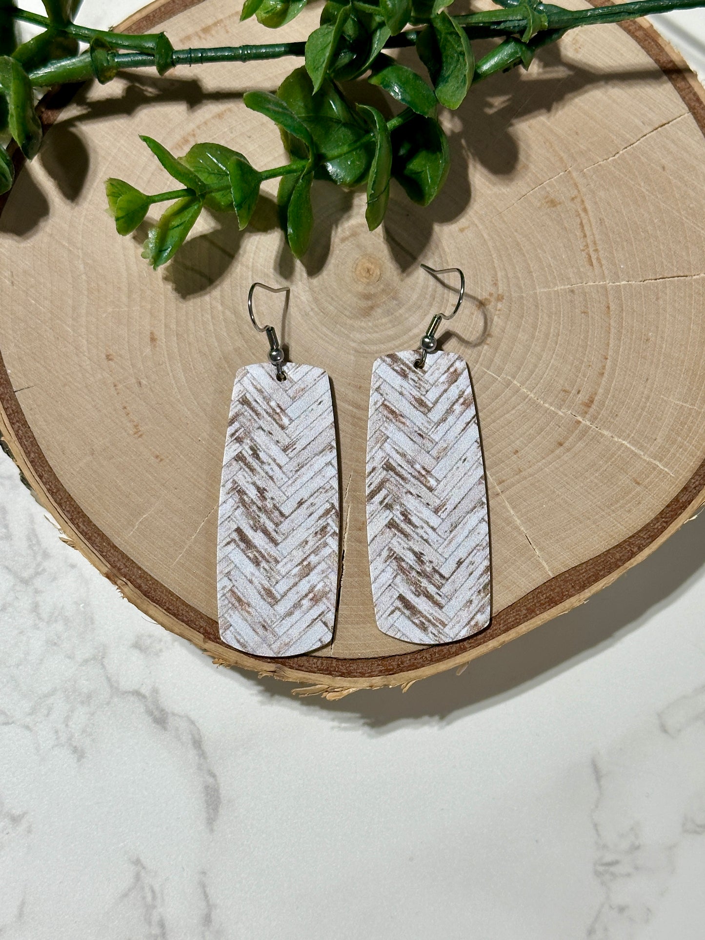 Bar Earrings - Weathered Wood