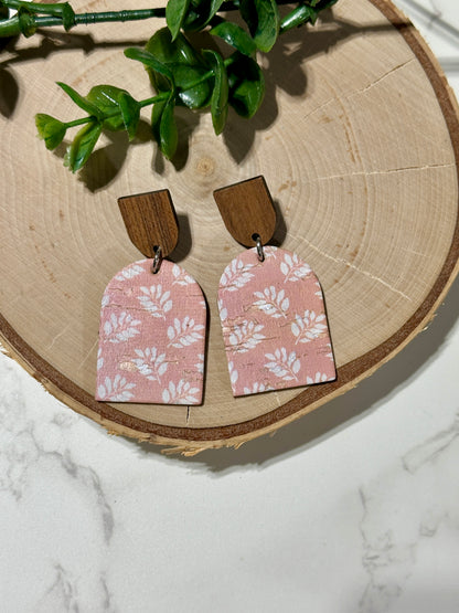 Closed Arch/Connector Earrings - Coral Leaves