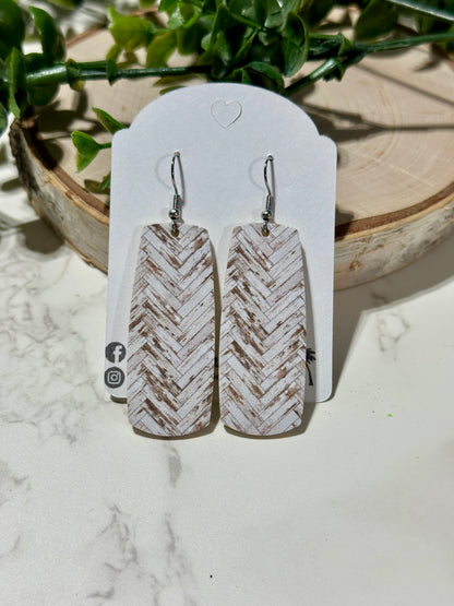 Bar Earrings - Weathered Wood