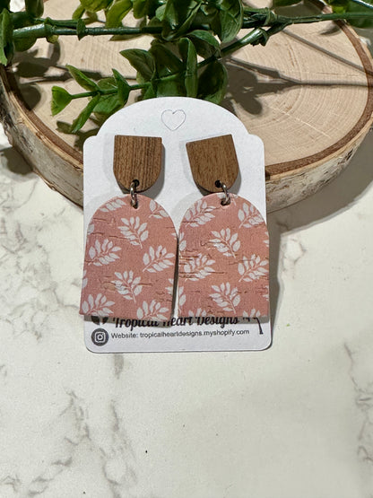 Closed Arch/Connector Earrings - Coral Leaves