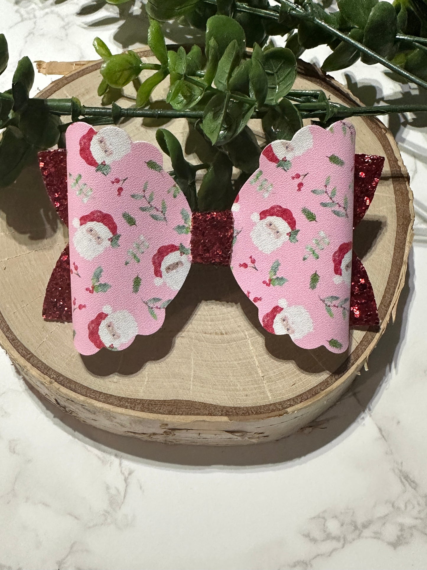 Santa Claus on Pink Hairbow