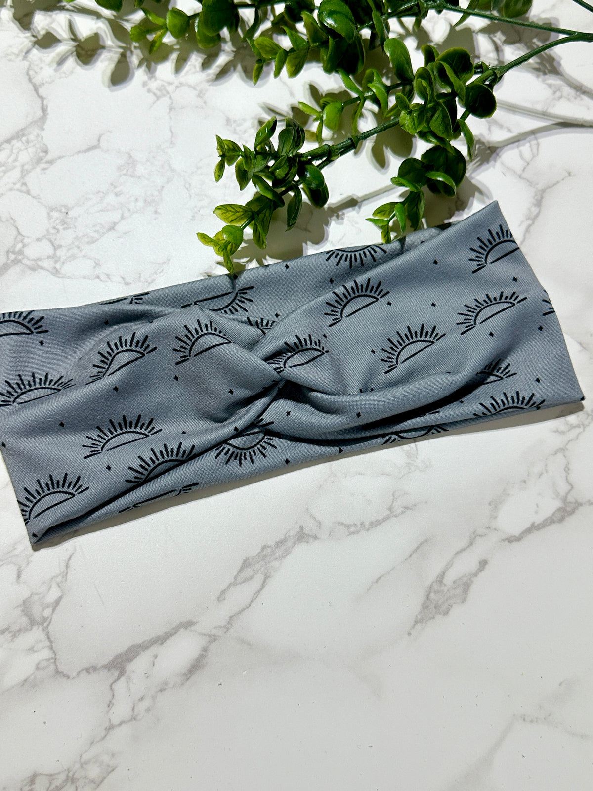 Grey Boho Sun Twist Headband