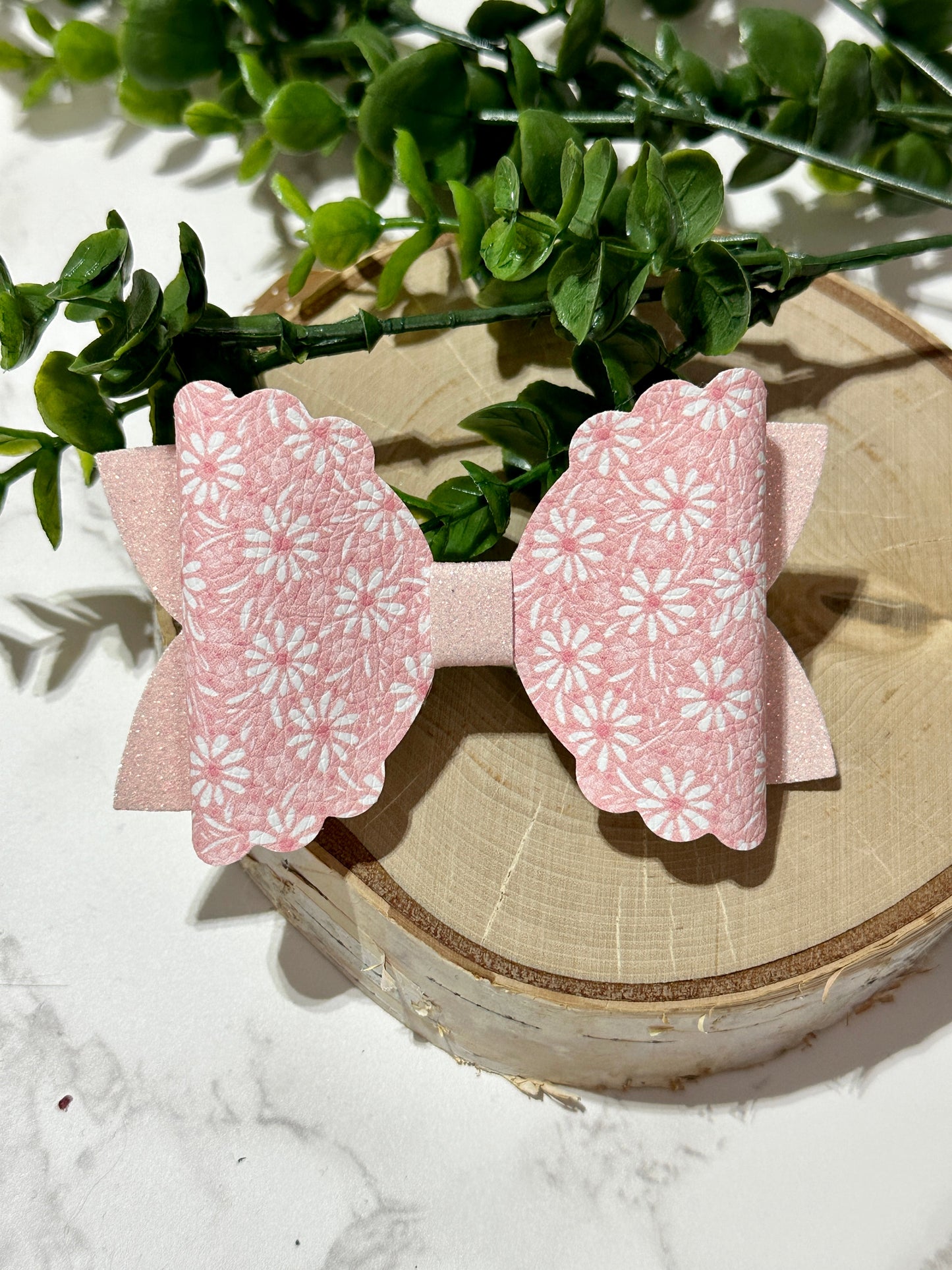 Coral Floral Hairbow