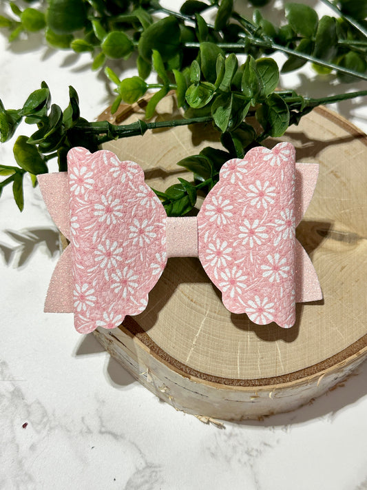 Coral Floral Hairbow