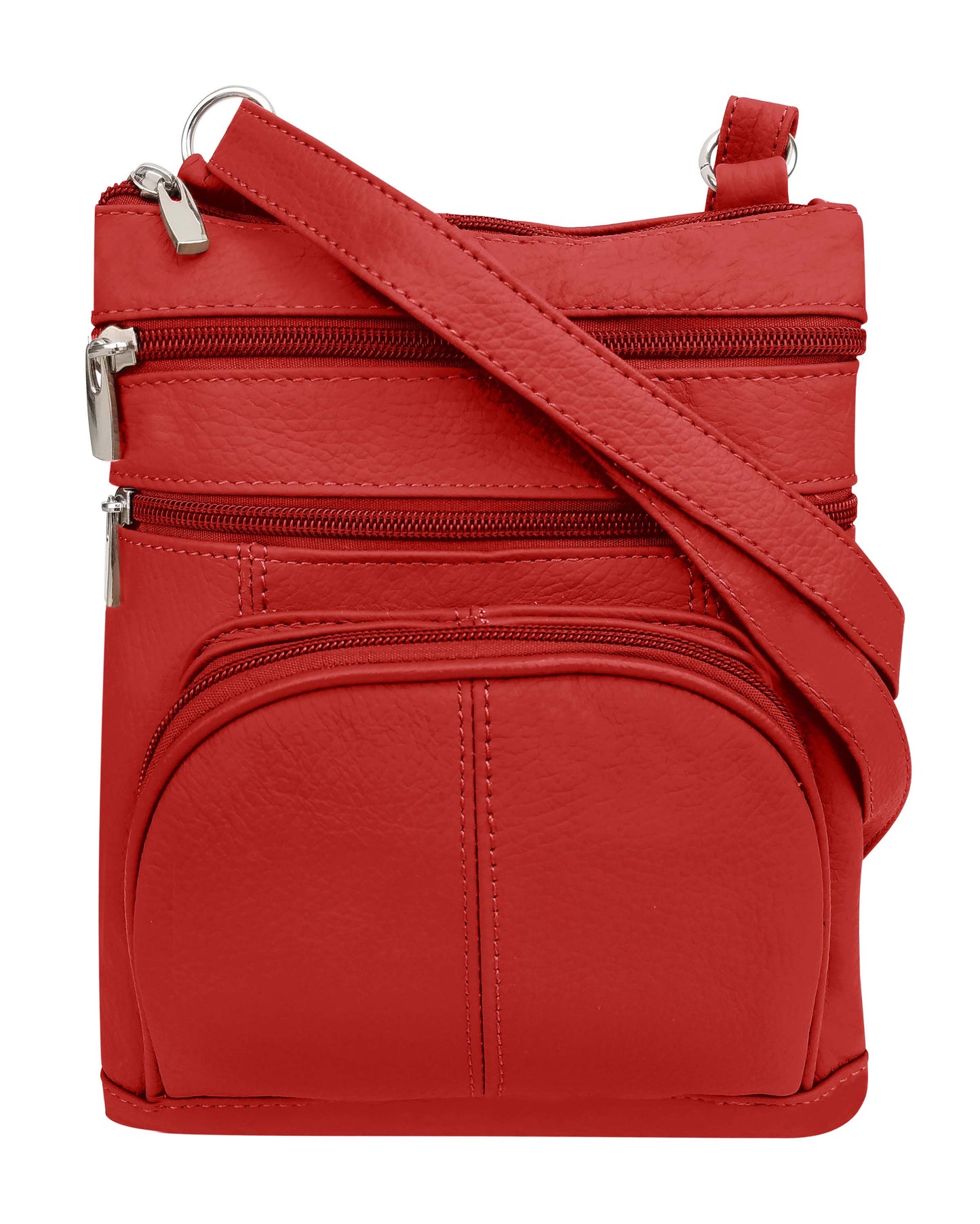 Genuine cowhide leather crossbody with phone pocket