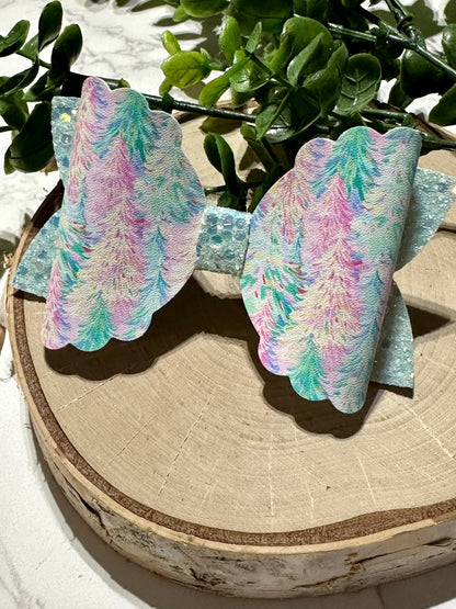 Beautiful Pastel Trees Hairbow