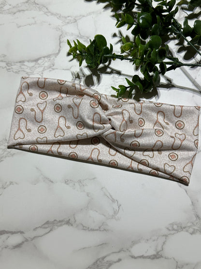 Boho Leopard Stethoscope Twist Headband
