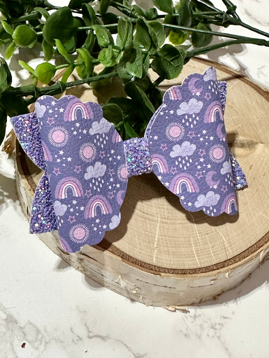 Purple RAINbows Hairbow
