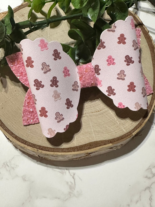 Gingerbread on Pink Hairbow